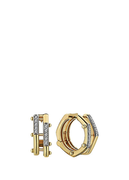 Momento Women's Gold Earrings With Diamonds